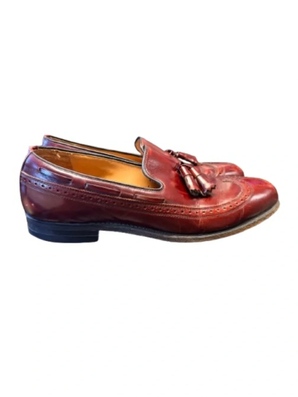 Vintage Hawthorne Classics Men’s 11 Burgundy Leather Wingtip Tassel Loafers USA